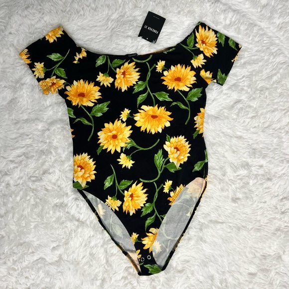 NEW Forever 21 Sunflower Knit Bodysuit - Picture 10 of 17